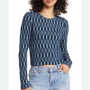 Madewell long sleeve Blue Checkered Sweater